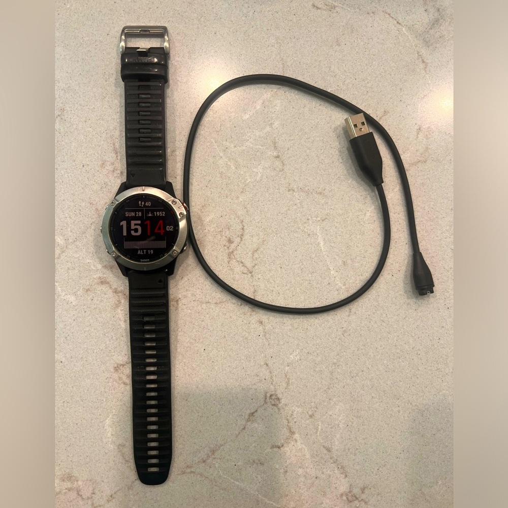 Garmin Fenix 6S GPS Multisport Black Band Men's Watch - (010-02159-01)